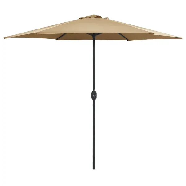 Parasol de jardin et mât en aluminium 270x246 cm Taupe