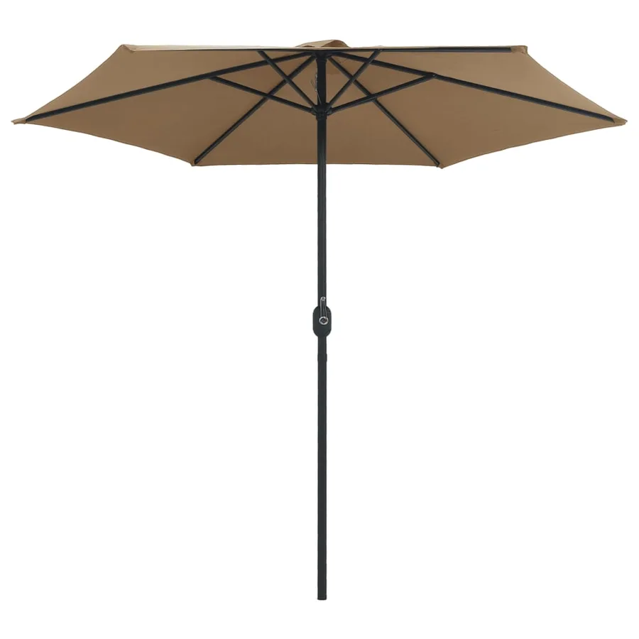 Parasol de jardin et mât en aluminium 270x246 cm Taupe - 3