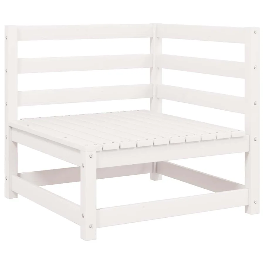 Canapés d'angle de jardin 2 pcs blanc bois de pin massif - 4
