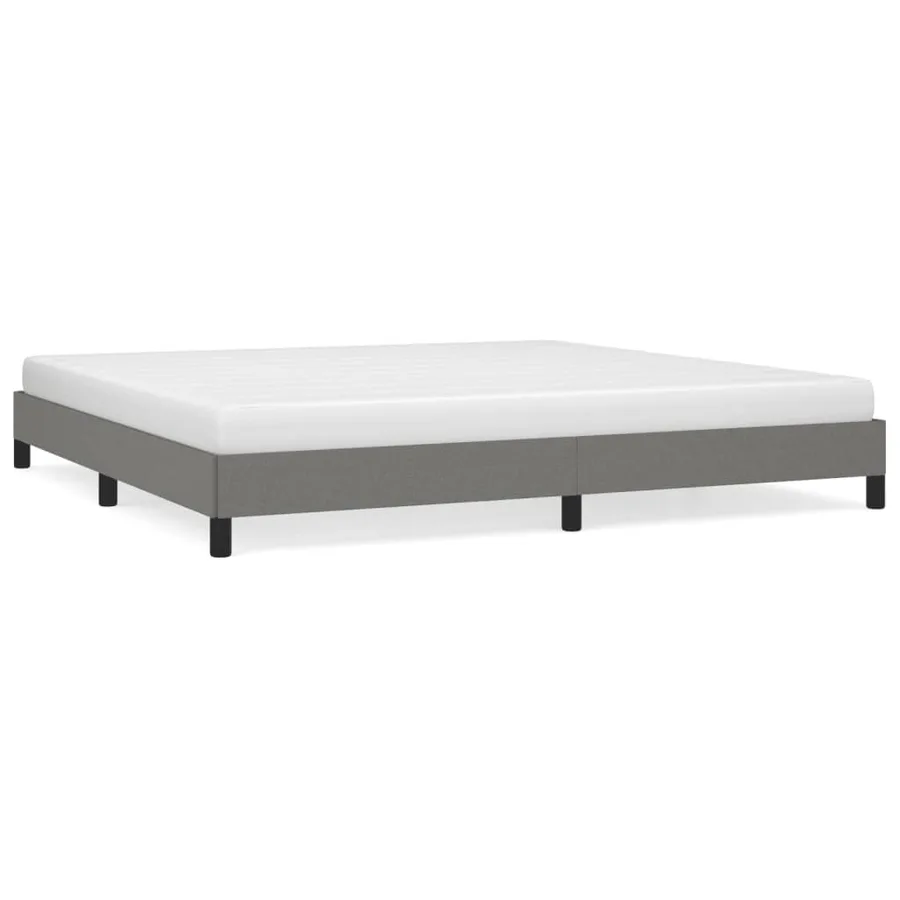 Cadre de lit sans matelas gris foncé 200x200 cm tissu - 2