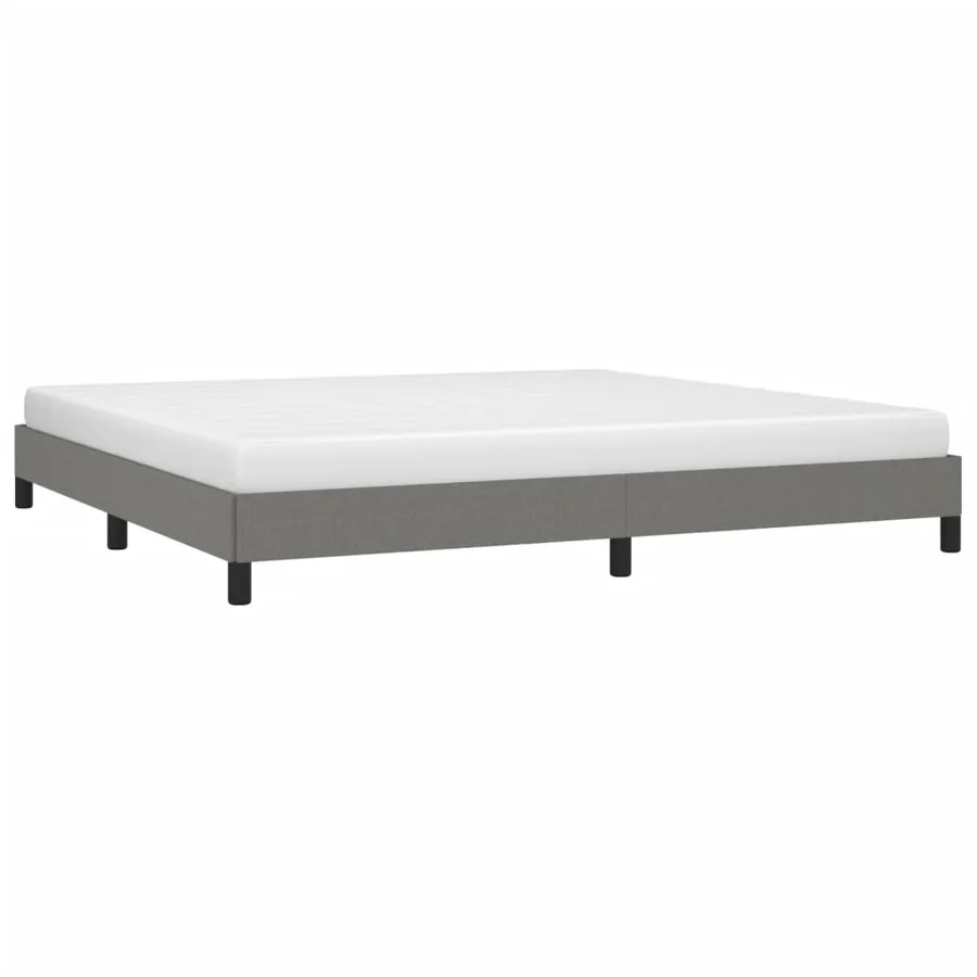 Cadre de lit sans matelas gris foncé 200x200 cm tissu - 3