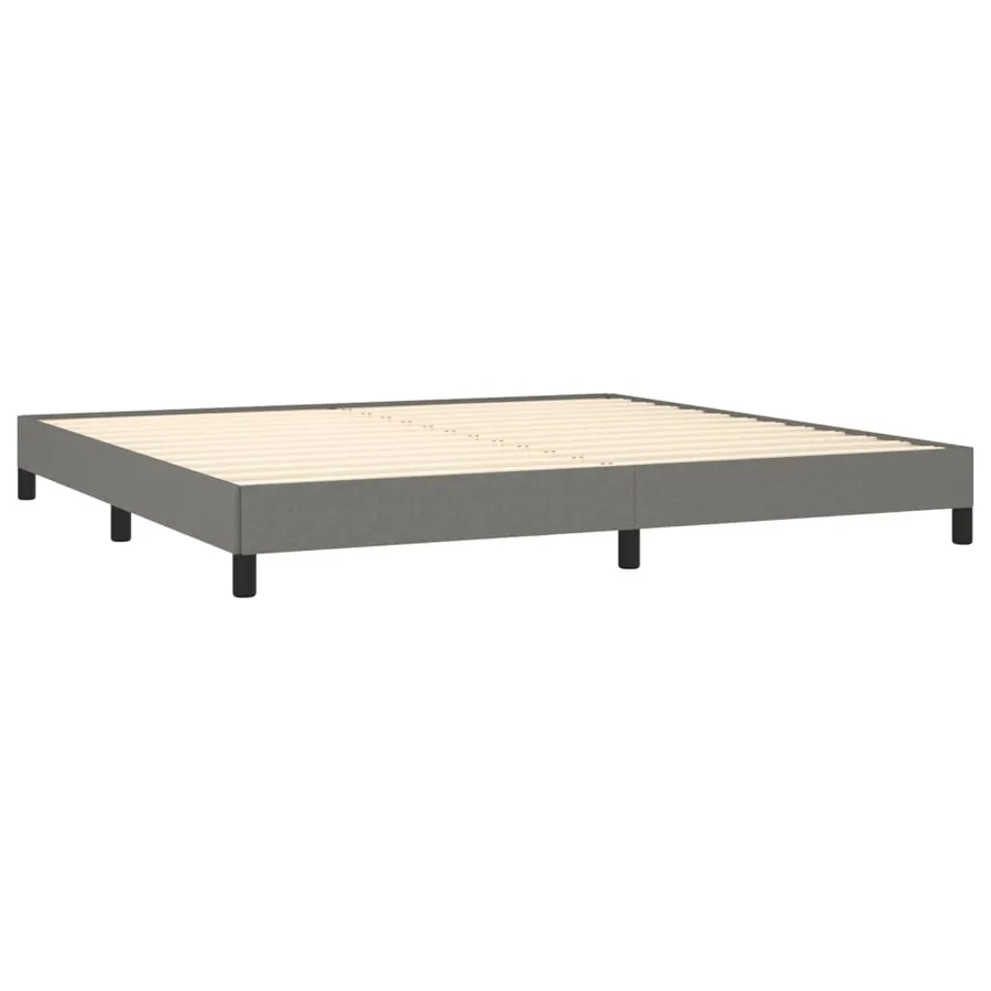 Cadre de lit sans matelas gris foncé 200x200 cm tissu - 4