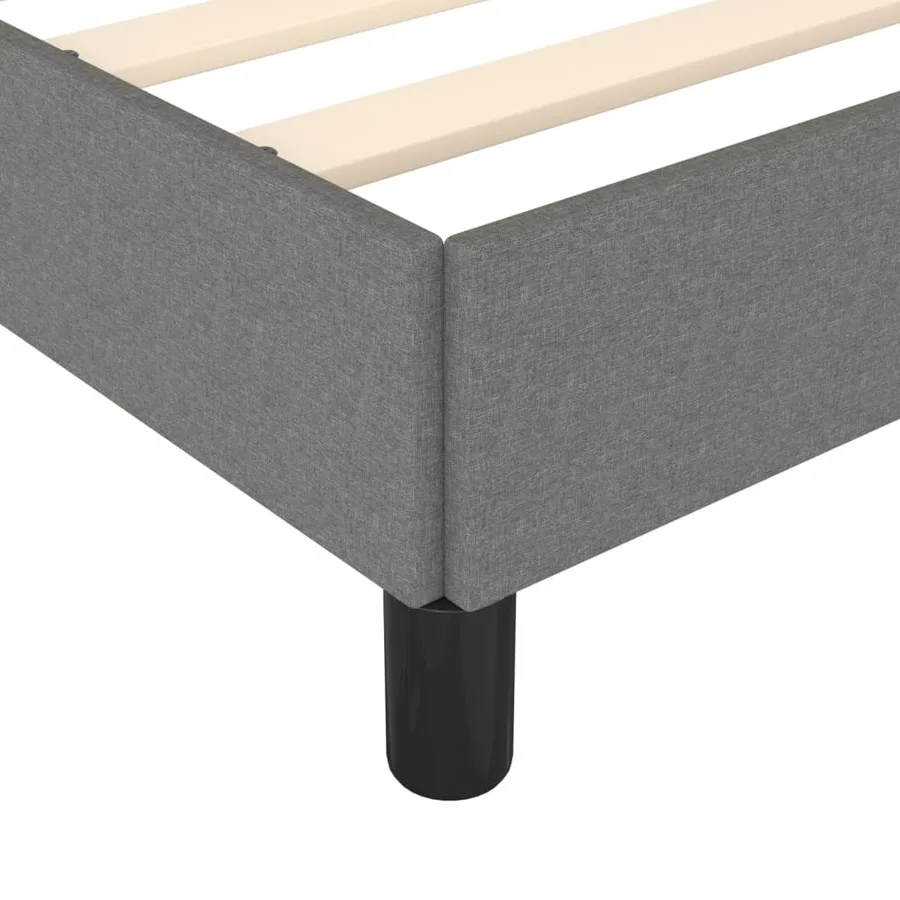 Cadre de lit sans matelas gris foncé 200x200 cm tissu - 7