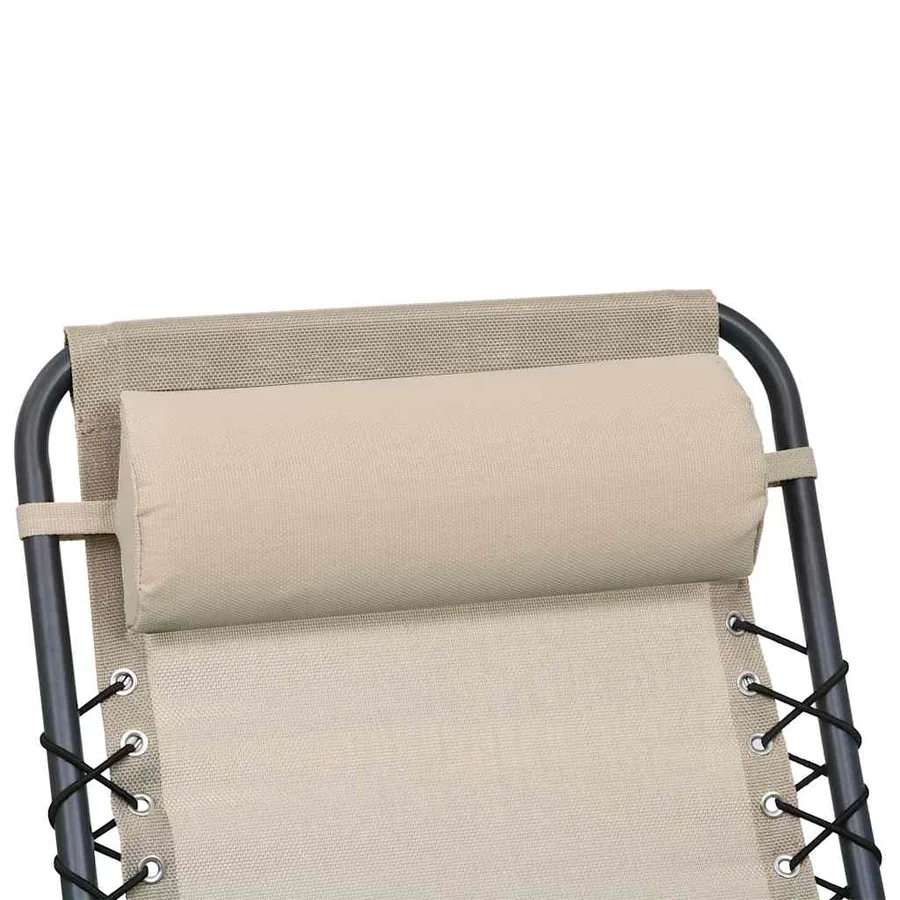 Appui-tête de chaise longue Crème 40x7,5x15 cm Textilène - 7