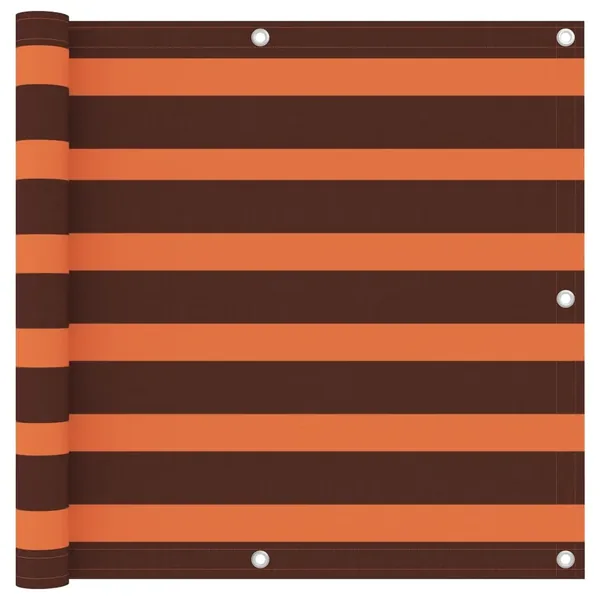 Écran de balcon Orange et marron 90x600 cm Tissu Oxford