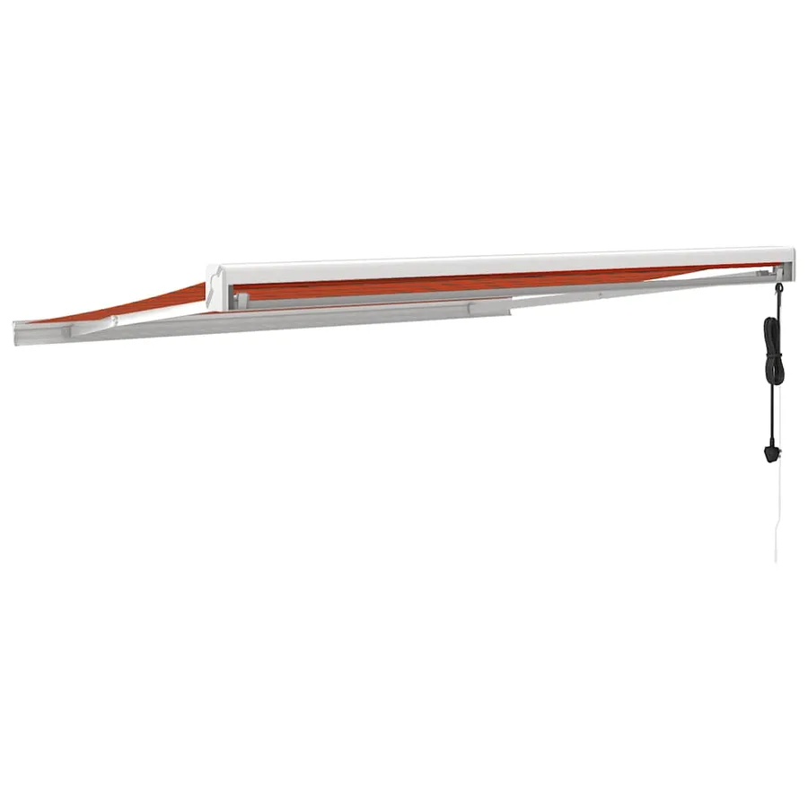 Auvent rétractable orange et marron 3x2,5 m tissu et aluminium - 4