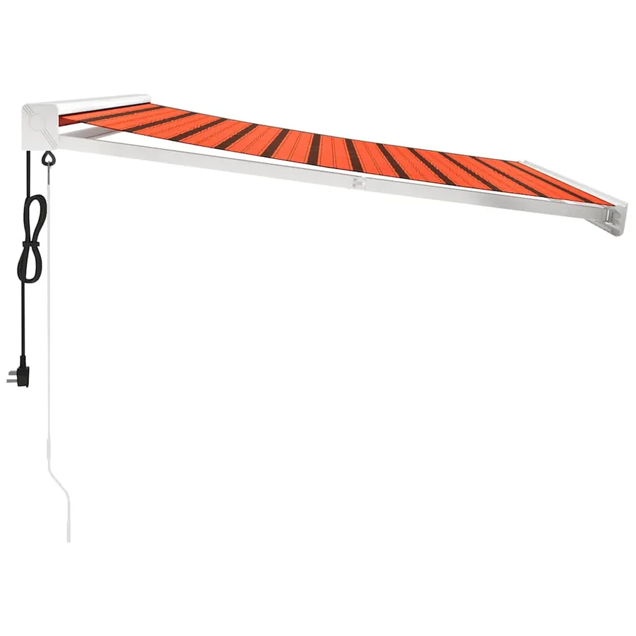 Auvent rétractable orange et marron 3x2,5 m tissu et aluminium - 5