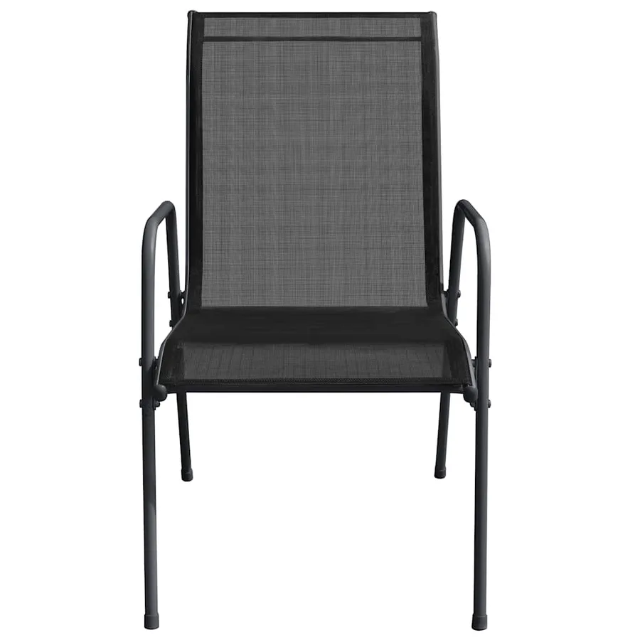 Chaises de jardin lot de 2 Acier et textilène Noir - 4