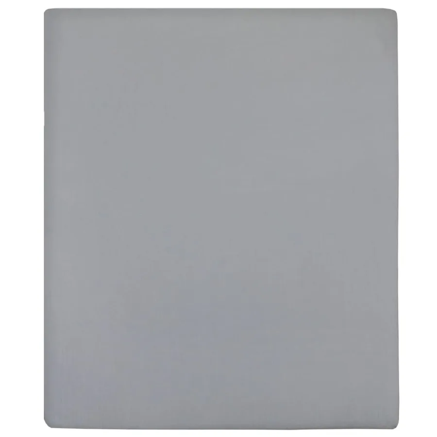 Draps-housses Jersey 2 pcs Gris 160x200 cm Coton - 2