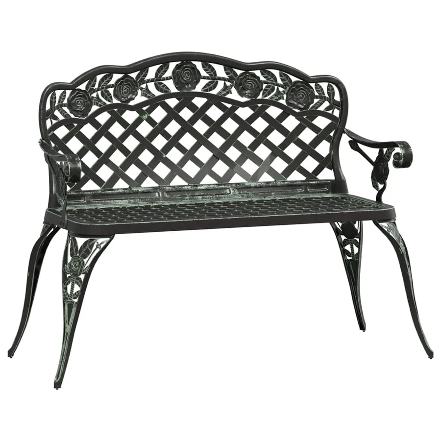 Banc de jardin 108 cm Aluminium coulé Vert - 2