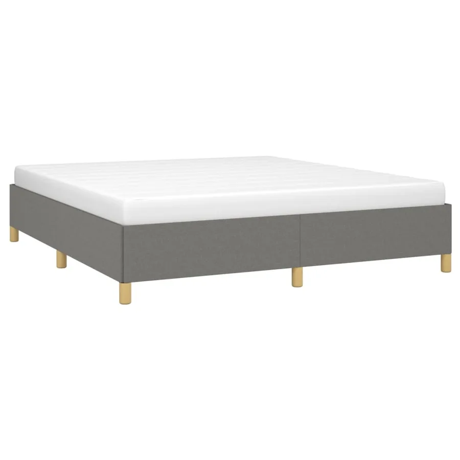 Cadre de lit sans matelas gris foncé 180x200 cm tissu - 3