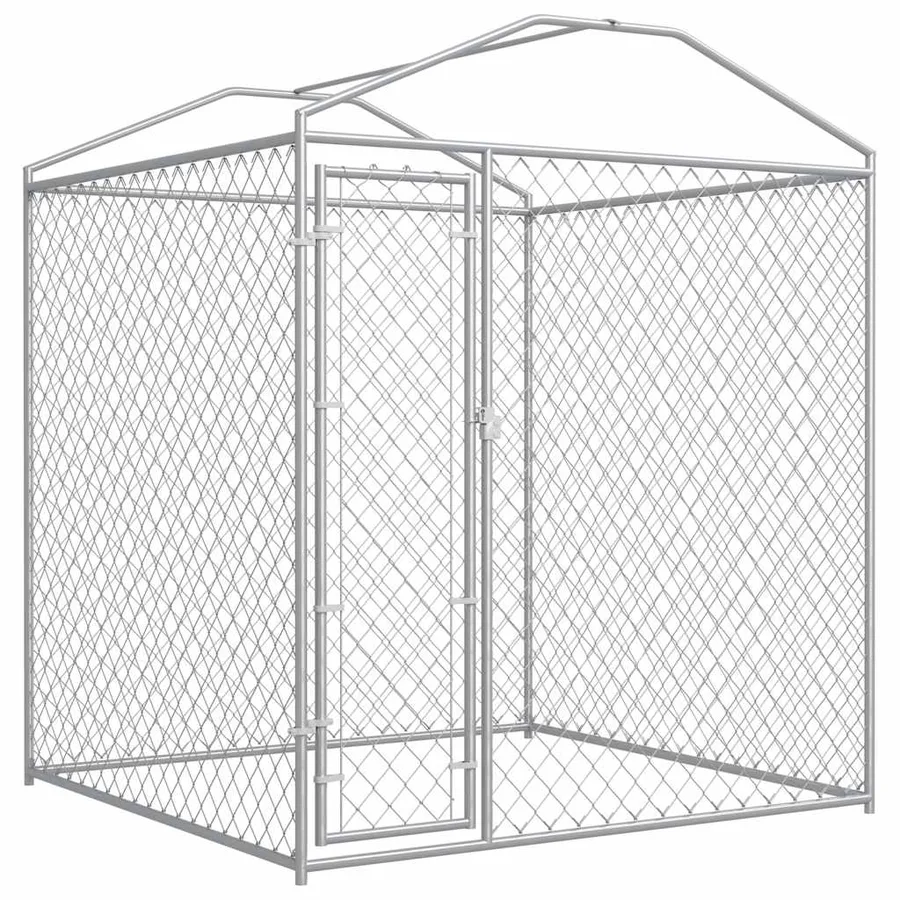 Chenil d'extérieur avec toit pour chiens 193x193x225 cm - 2
