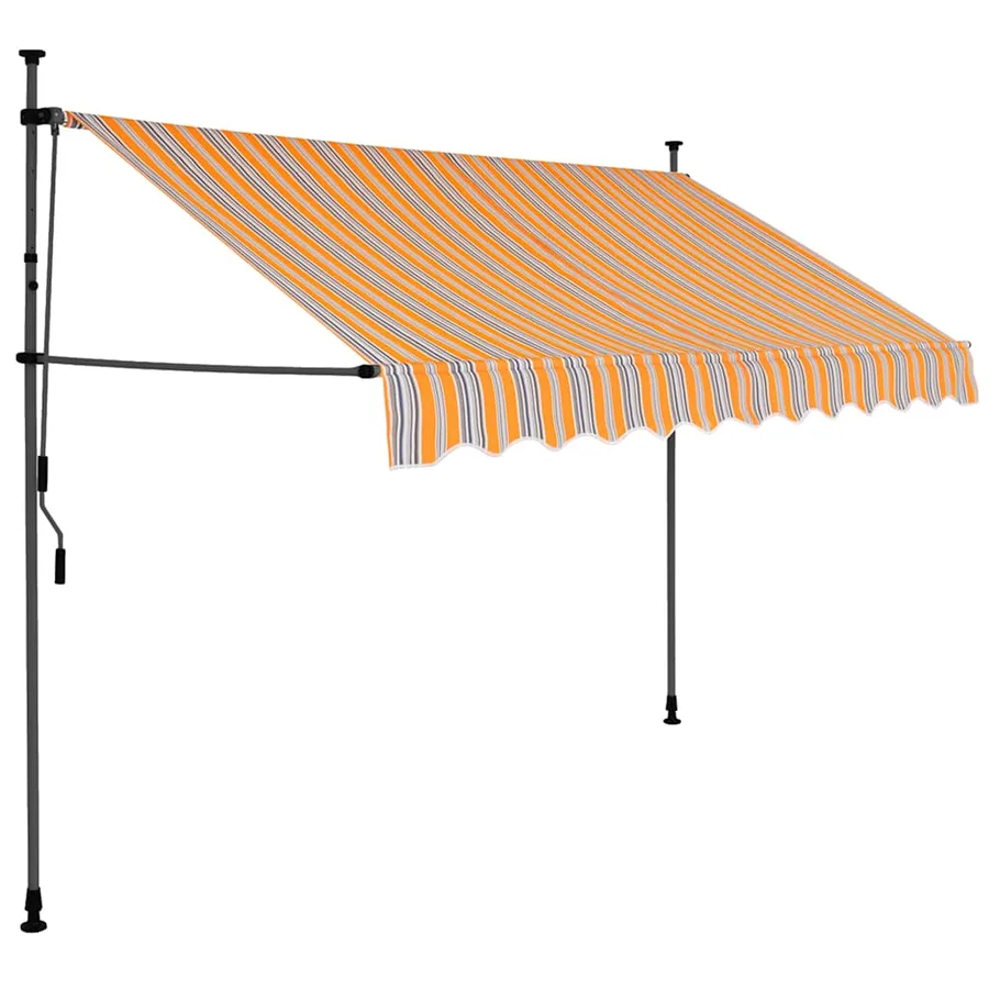 Auvent manuel rétractable avec LED 250 cm Jaune et bleu - 2