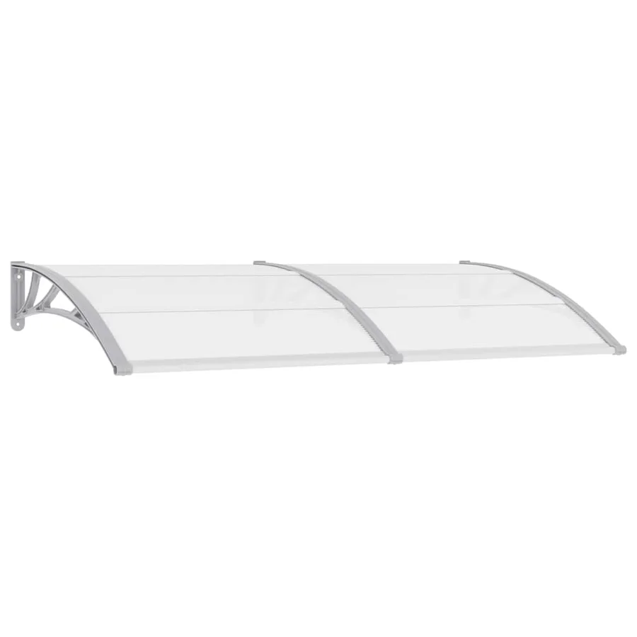 Auvent de porte Gris 200x100 cm Polycarbonate - 2