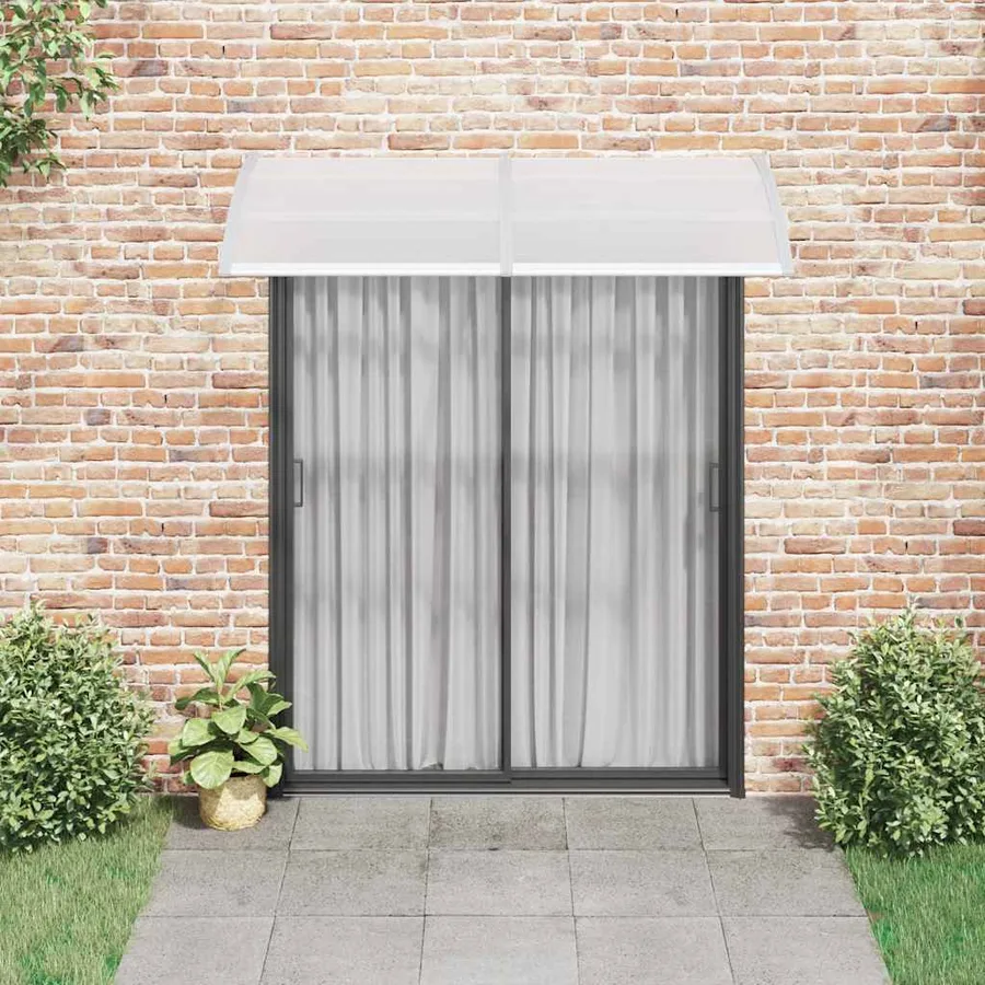 Auvent de porte Gris 200x100 cm Polycarbonate - 3