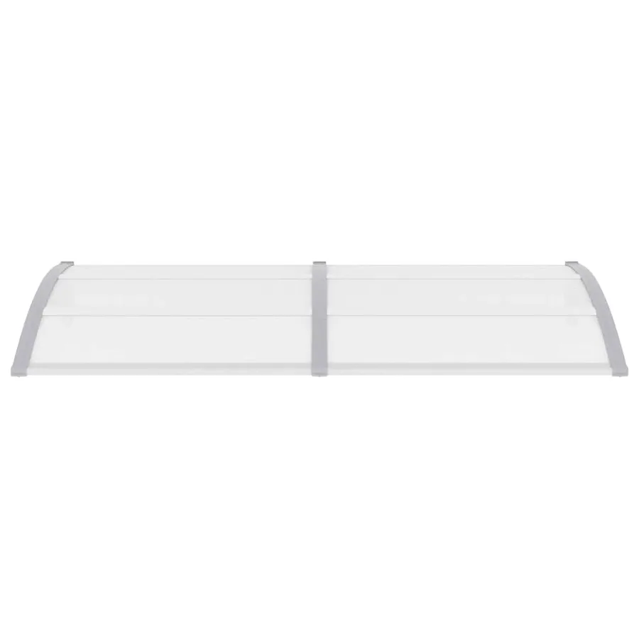 Auvent de porte Gris 200x100 cm Polycarbonate - 4