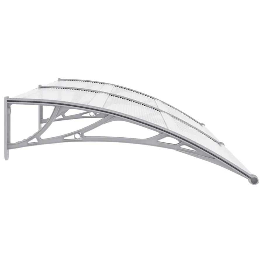 Auvent de porte Gris 200x100 cm Polycarbonate - 5