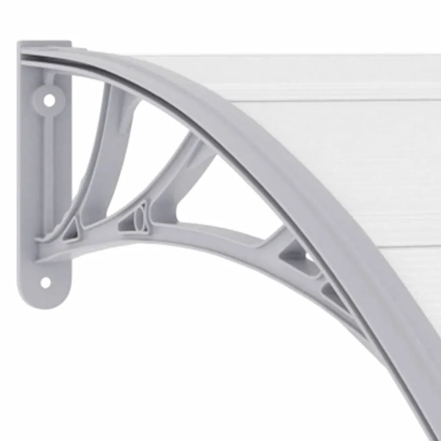 Auvent de porte Gris 200x100 cm Polycarbonate - 6
