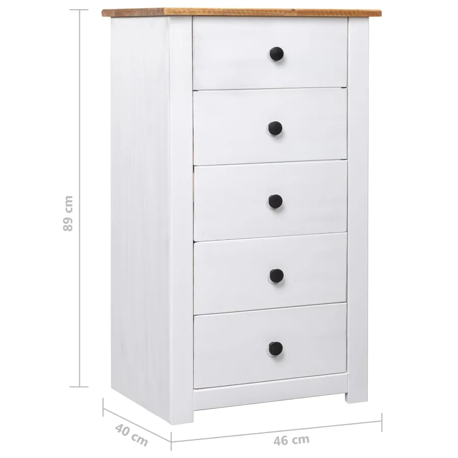 Buffet Blanc 46x40x89 cm Pin Gamme Panama - 9