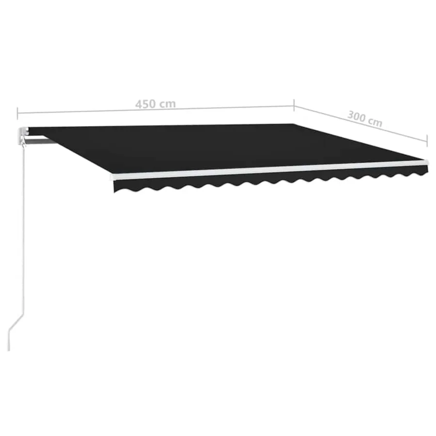 Auvent automatique et capteur de vent/LED 450x300 cm Anthracite - 8