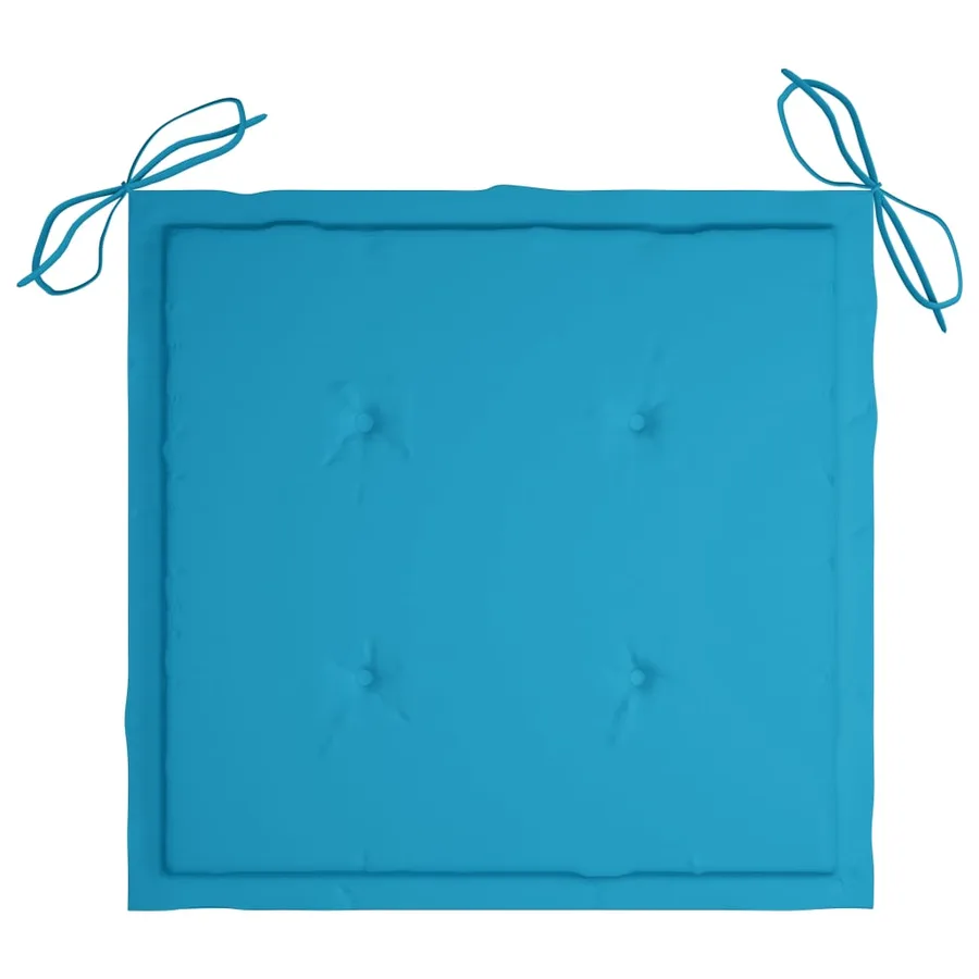 Chaises de jardin empilables avec coussins lot de 6 Teck solide - 9
