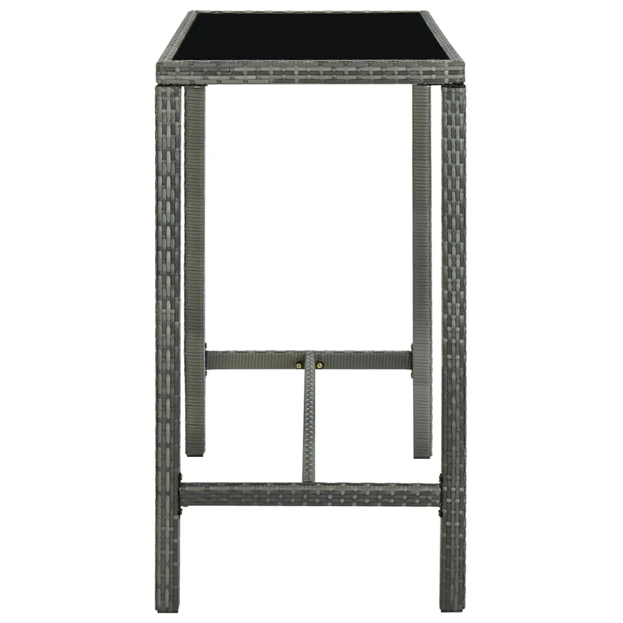 Ensemble de bar de jardin 9 pcs et coussins Résine tressée Gris - 5