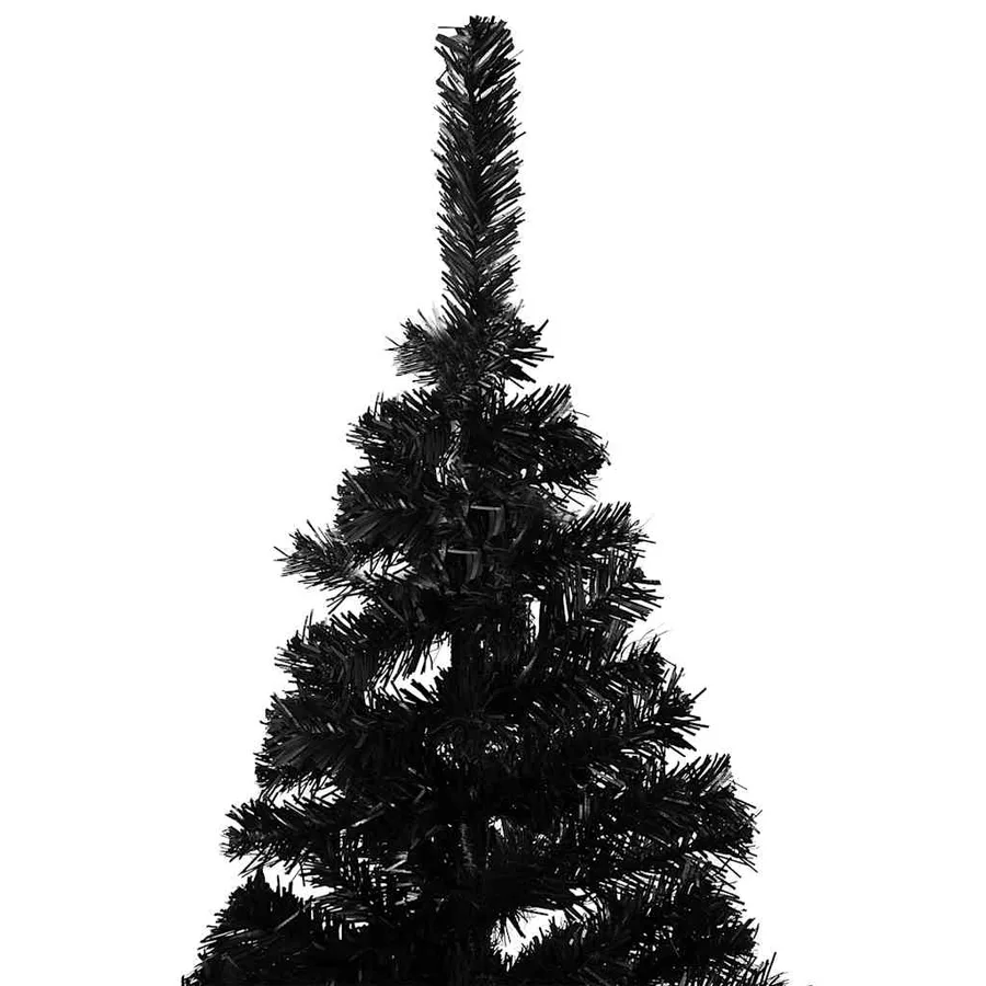 Arbre de Noël artificiel pré-éclairé et boules noir 150 cm PVC - 3