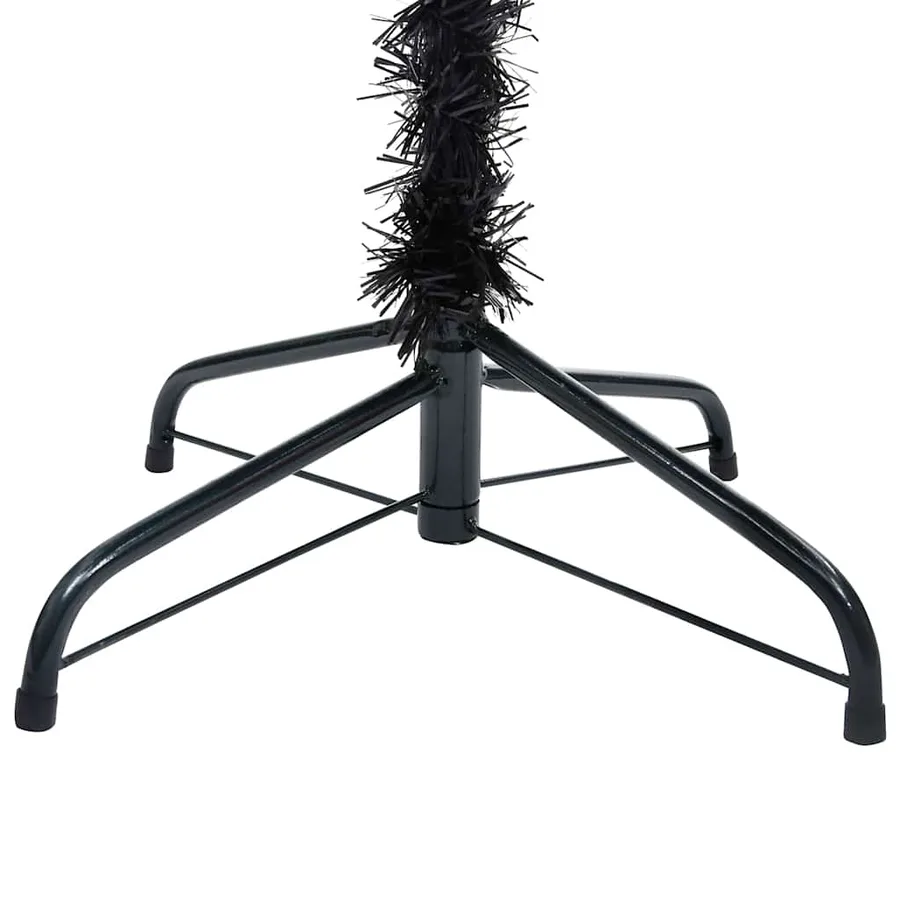 Arbre de Noël artificiel pré-éclairé et boules noir 150 cm PVC - 4