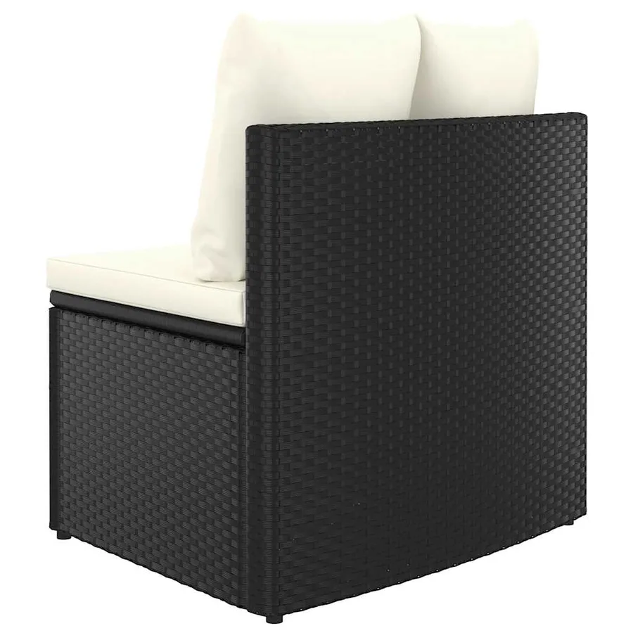 Salon de jardin 7 pcs avec coussins Résine tressée Noir - 6