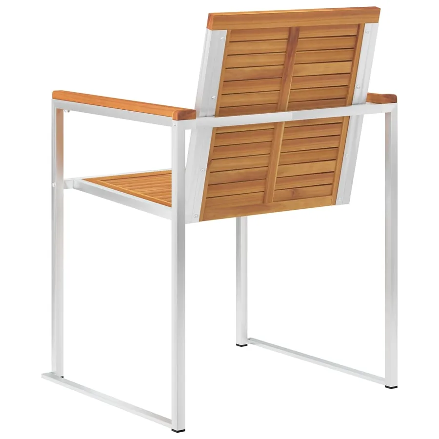 Chaises de jardin lot de 8 avec coussins Bois d'acacia solide - 7