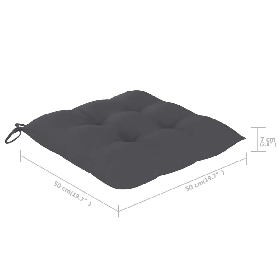Chaises de jardin empilables avec coussins lot de 4 Teck solide - 13