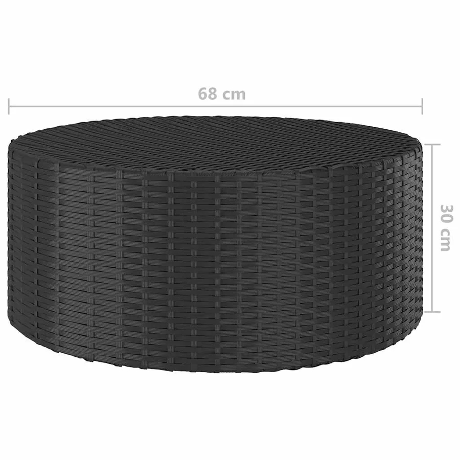 Salon de jardin 5 pcs avec coussins Résine tressée Noir - 12