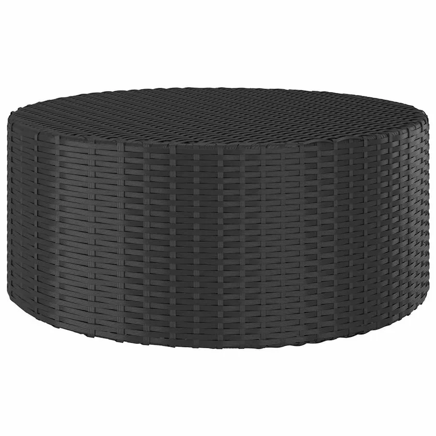 Salon de jardin 5 pcs avec coussins Résine tressée Noir - 9