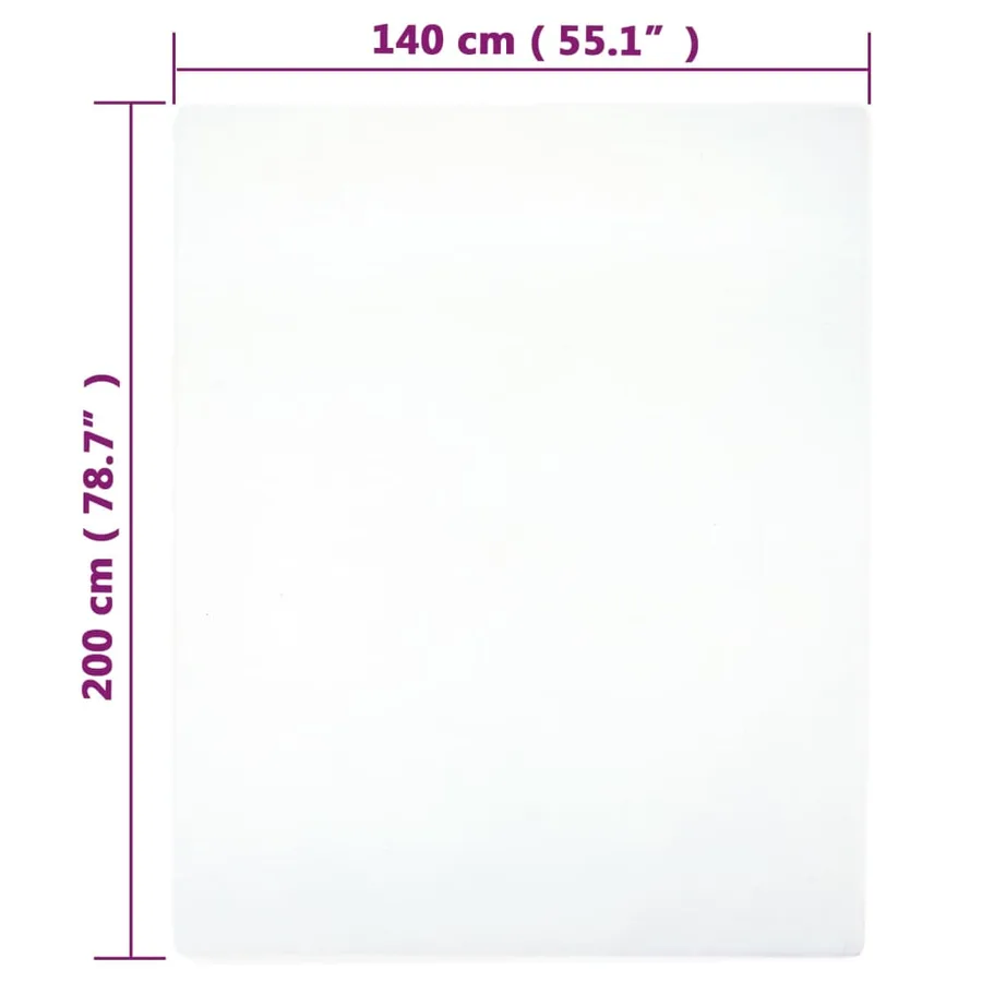 Draps-housses Jersey 2 pcs Blanc 140x200 cm Coton - 4