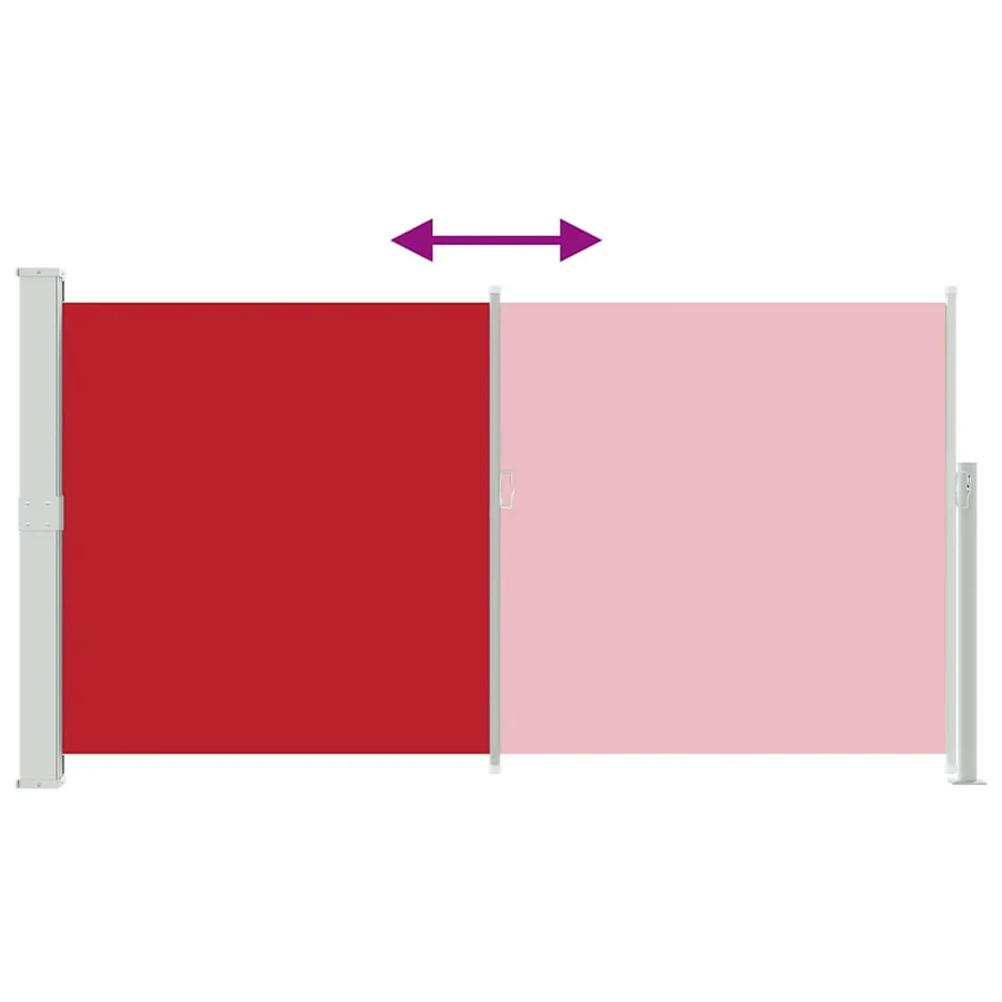 Auvent latéral rétractable de patio 170x300 cm Rouge - 9