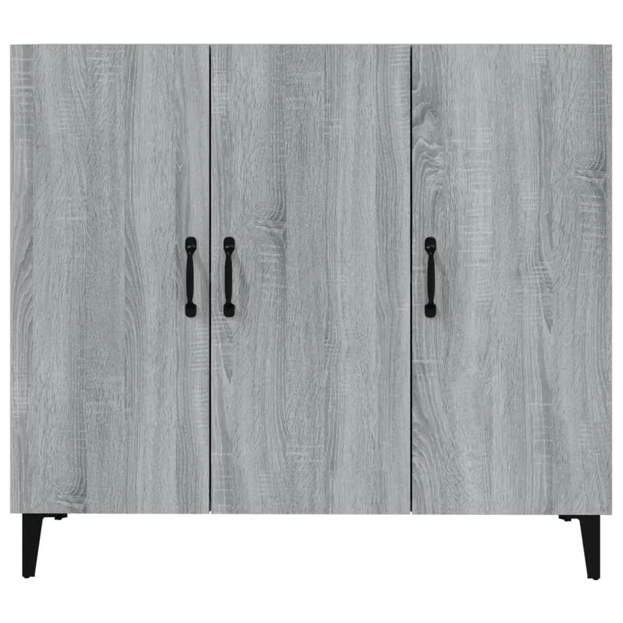 Buffet sonoma gris 90x34x80 cm bois d'ingénierie - 5