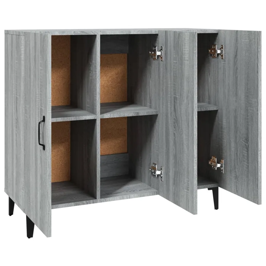 Buffet sonoma gris 90x34x80 cm bois d'ingénierie - 7