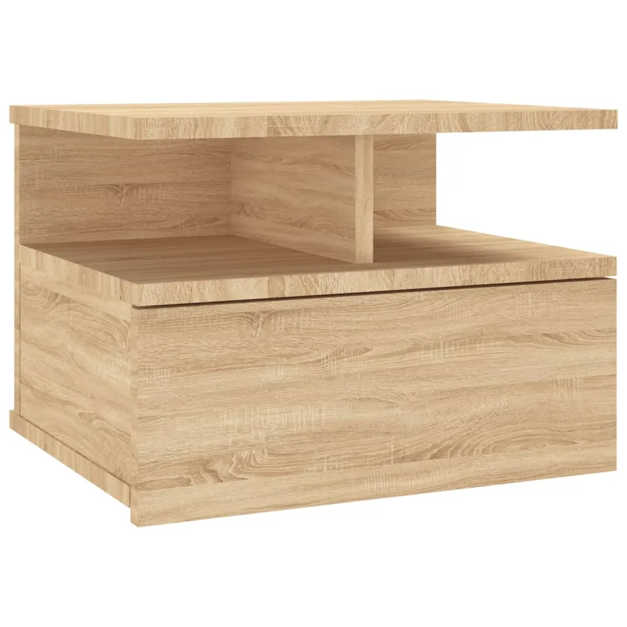 Tables de chevet flottantes 2 pcs Chêne sonoma Bois ingénierie - 4