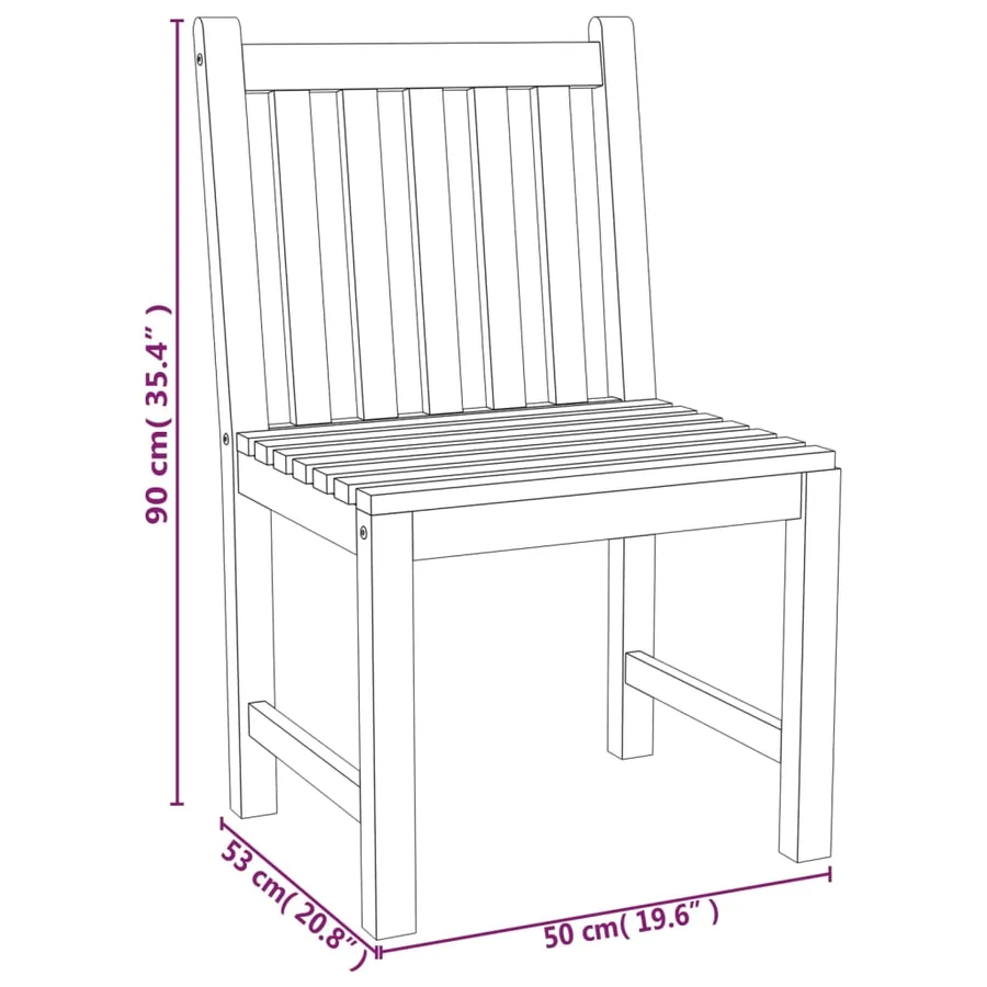 Ensemble à manger de jardin 5pcs Bois de teck massif - 14