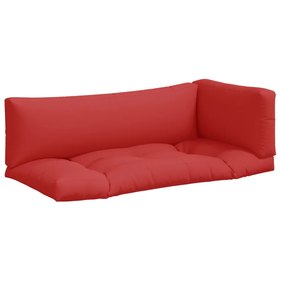 Coussins de palette lot de 3 rouge tissu - 2