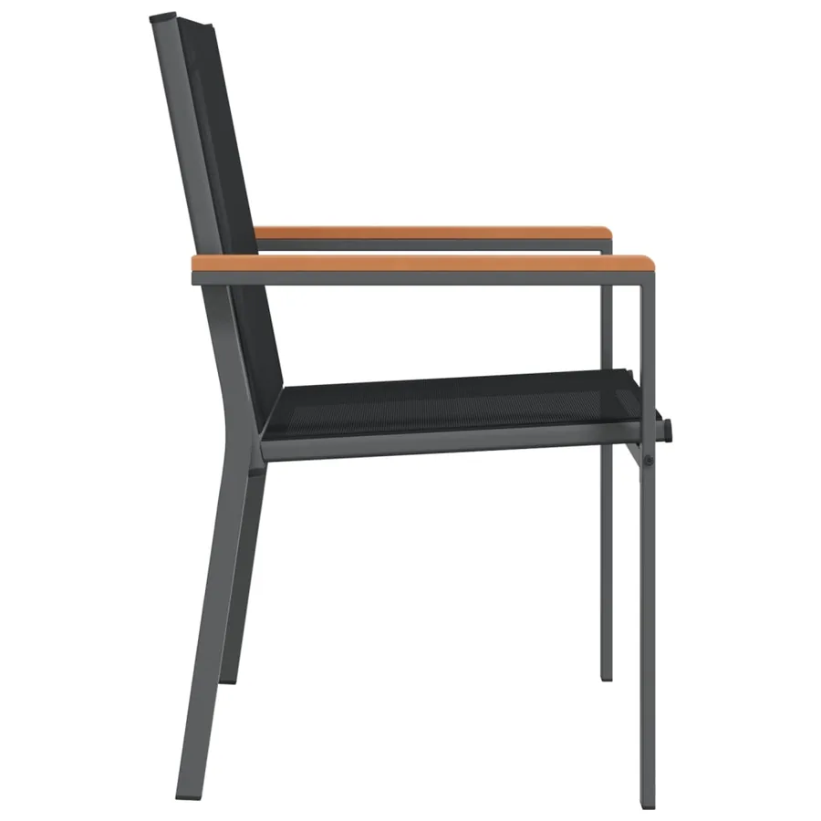 Chaises de jardin lot de 4 noir 55x61,5x90cm textilène et acier - 5