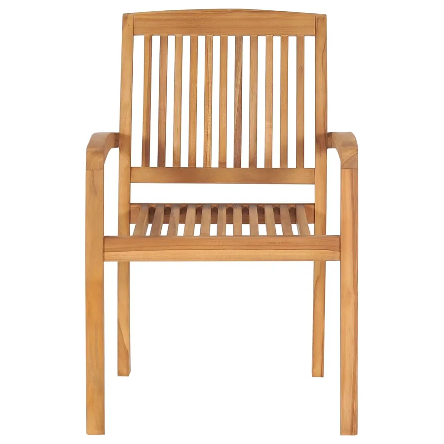 Chaises de jardin empilables 6 pcs Bois de teck solide - 3
