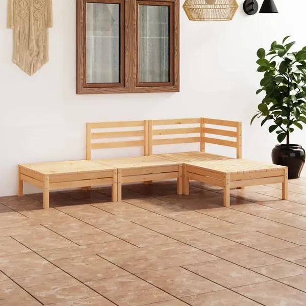 Salon de jardin 4 pcs Bois de pin massif