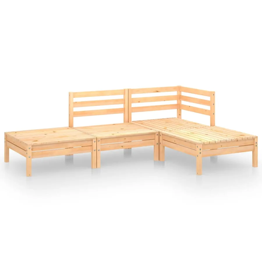 Salon de jardin 4 pcs Bois de pin massif - 2