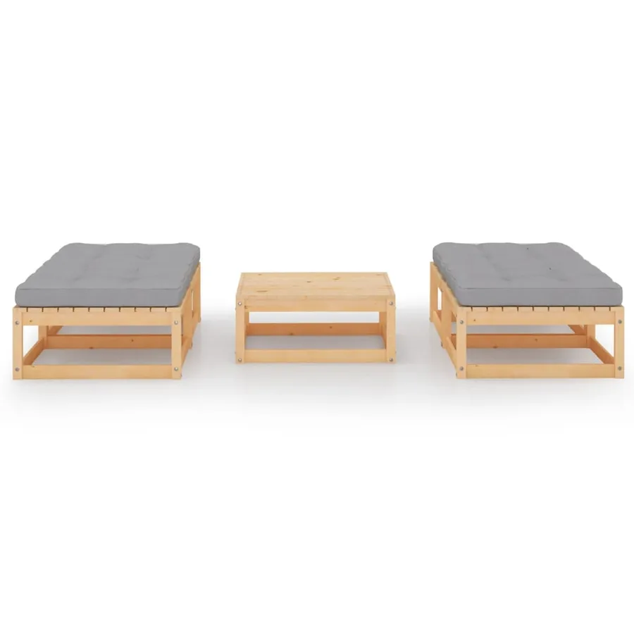 Salon de jardin 5 pcs avec coussins Bois de pin massif - 2