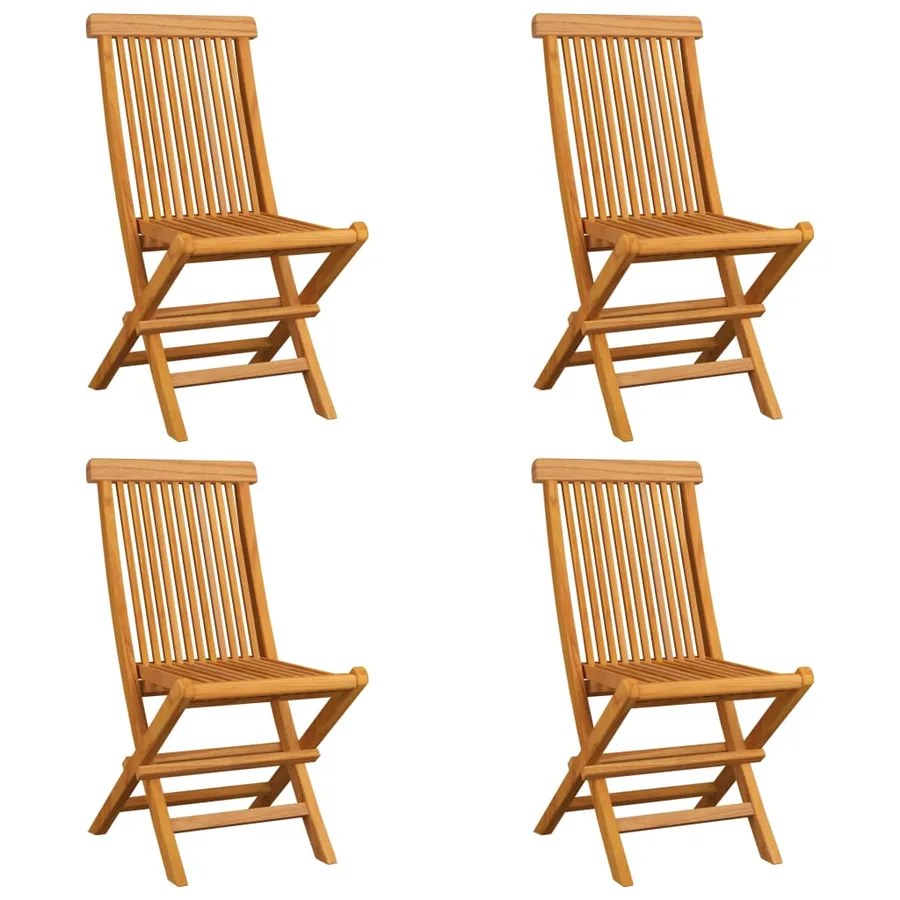 Chaises de jardin et coussins anthracite lot de 4 Bois de teck - 3