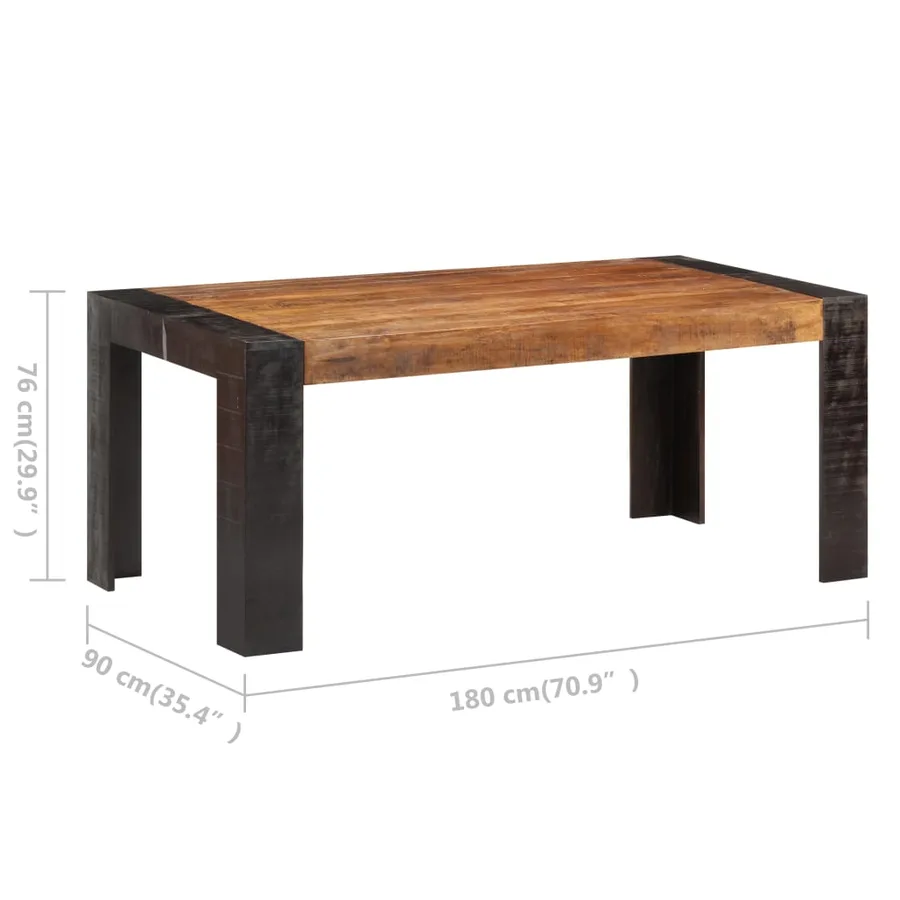 Table de salle à manger 180x90x76 cm Bois de manguier massif - 6