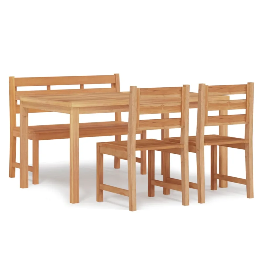 Ensemble à manger de jardin 4 pcs Bois de teck massif - 2