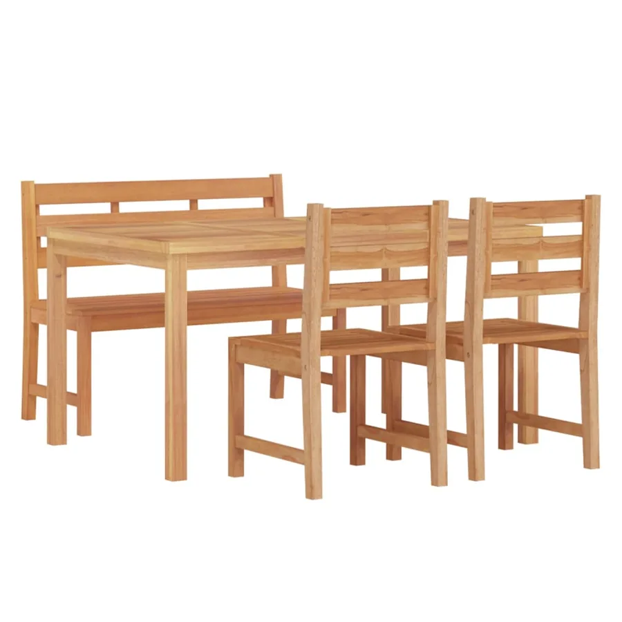 Ensemble à manger de jardin 4 pcs Bois de teck massif - 3