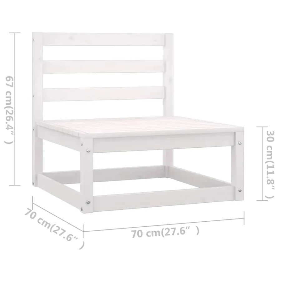 Salon de jardin 9 pcs avec coussins Bois de pin massif - 9